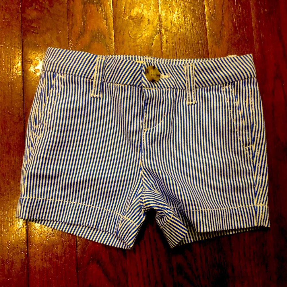 3T Girls Shorts Blue & White Stripes